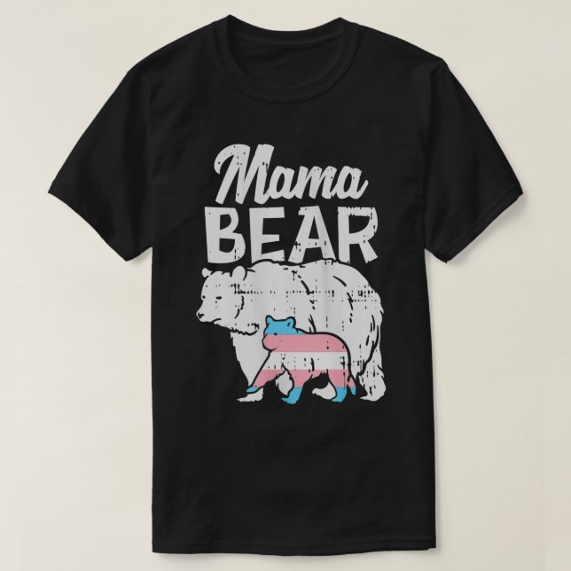 Womens Mama Bear Transgender Trans Pride Flag Tran T-Shirt (Design Front)