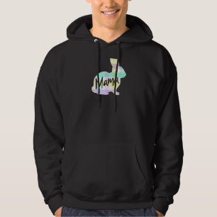 Womens Mama Bunny Rabbit Pastel Plaid Mother Mummy Hoodie