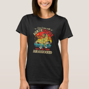Womens Mama Dinosaurs Mum Auntiesaurus Mother's Da T-Shirt