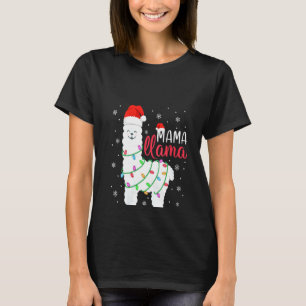 Womens Mama Llama Funny Christmas Llama Mum Alpaca T-Shirt