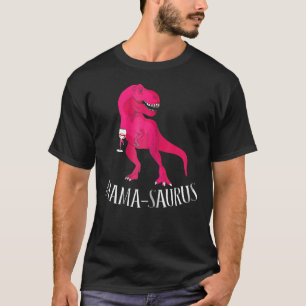 Womens Mama Saurus Pink Dinosaur T-Shirt