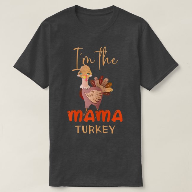 Womens Mama Turkey Matching Family Group Cute Mum  T-Shirt (Design Front)