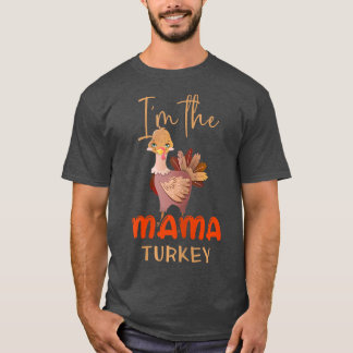 Womens Mama Turkey Matching Family Group Cute Mum  T-Shirt