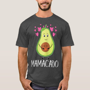 Womens Mamacado Cute Avocado Hearts Pregnant T-Shirt
