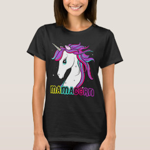 Womens Mamacorn Cute Unicorn Mum Costume Mum Mothe T-Shirt