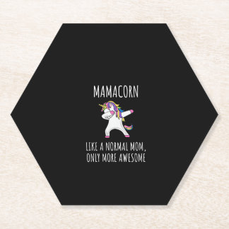 Womens Mamacorn Like A Mom Only Awesome Dabbing Un Paper Coaster