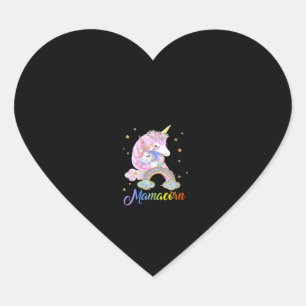Womens MamaCorn Mum Funny Unicorn Mother's Day Gif Heart Sticker