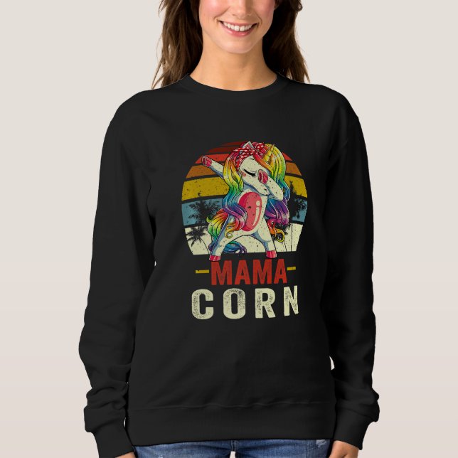 Womens  Mamacorn Unicorn Costume Mom Mother's Day Sweatshirt (Front)