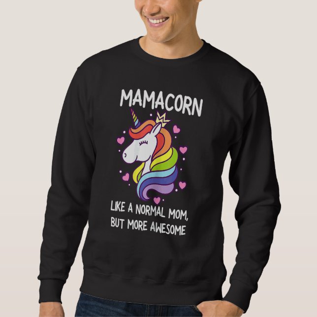 Womens  Mamacorn Unicorn Costume Mum Mother's Day  Sweatshirt (Front)
