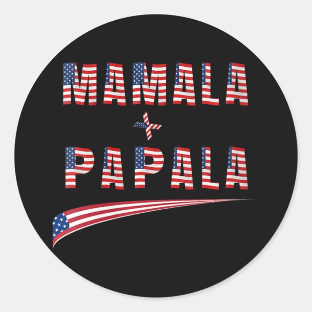 Womens Mamala Papala 2024 Kamala Harris Tim W Demo Classic Round Sticker (Front)