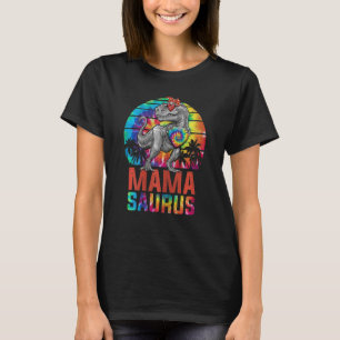 Womens Mamasaurus Rex Dinosaur Mum Saurus Tie Dye T-Shirt