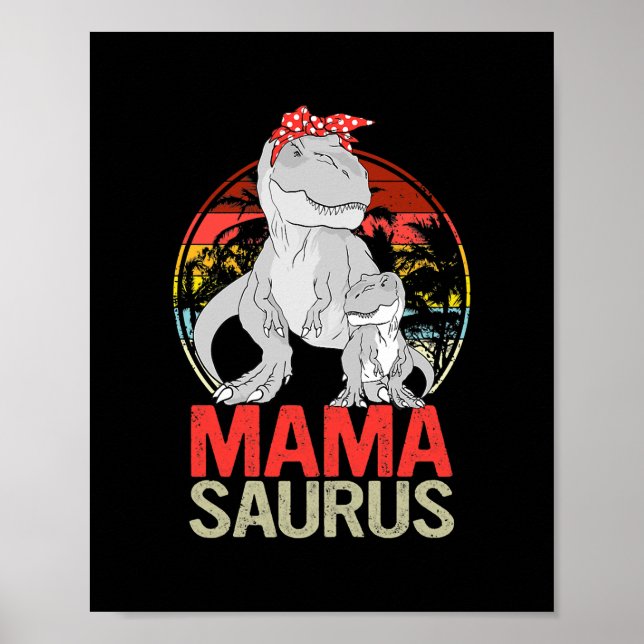 Womens Mamasaurus T Rex Dinosaur Mama Saurus Poster (Front)