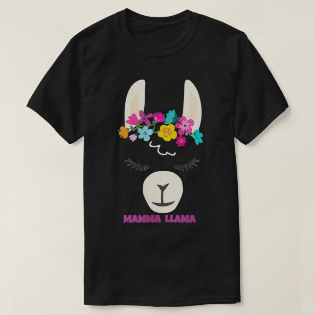 Womens MAMMA LLAMA Name Gift For Valentines Her Mo T-Shirt (Design Front)