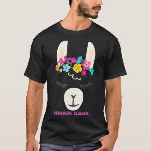 Womens MAMMA LLAMA Name Gift For Valentines Her Mo T-Shirt