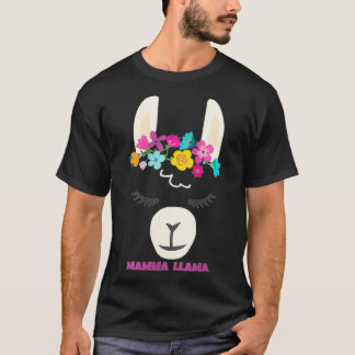 Womens MAMMA LLAMA Name Gift For Valentines Her Mo T-Shirt