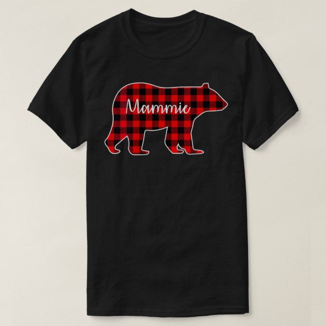 Womens Mammie Bear Red Plaid Family Matching Chris T-Shirt (Design Front)