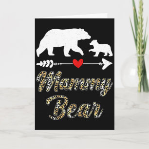 Womens mammy bear leopard fun mother's day bear cu card