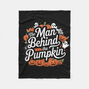 Womens Man Behind The Pumpkin Funny Halloween Baby Fleece Blanket
