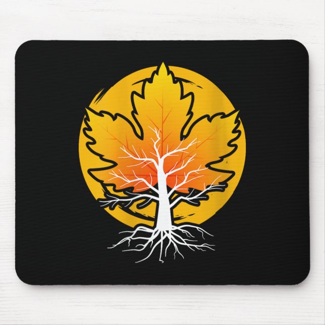 Womens Maple Leaf Autumn Fall Season Tree Leaf Map Mouse Pad (Front)