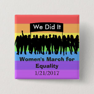 Women's March for Equality Protest Magnet 15 Cm Square Badge