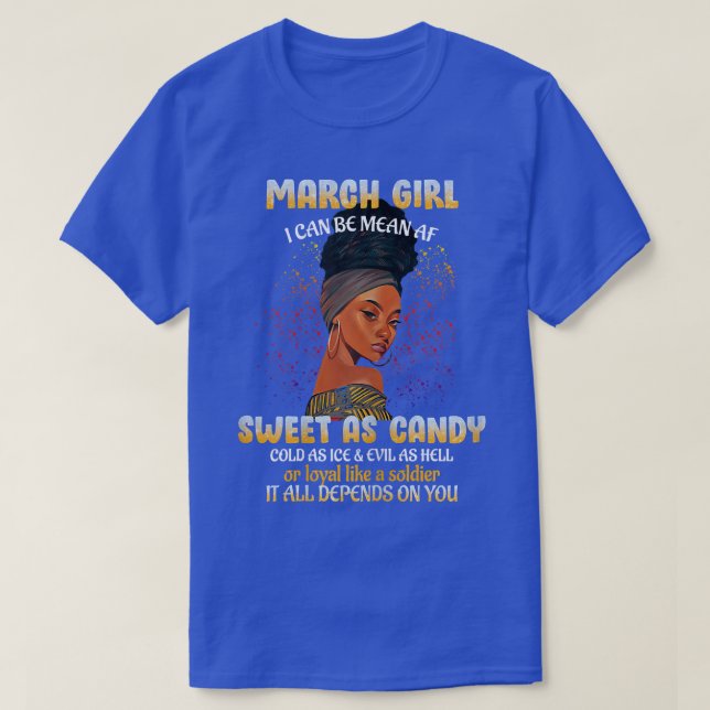 Womens March Girl Sweet As Candy Black Women Birth T-Shirt (Design Front)
