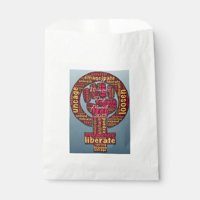 women's march raised fist 2017 favour bag (Front)
