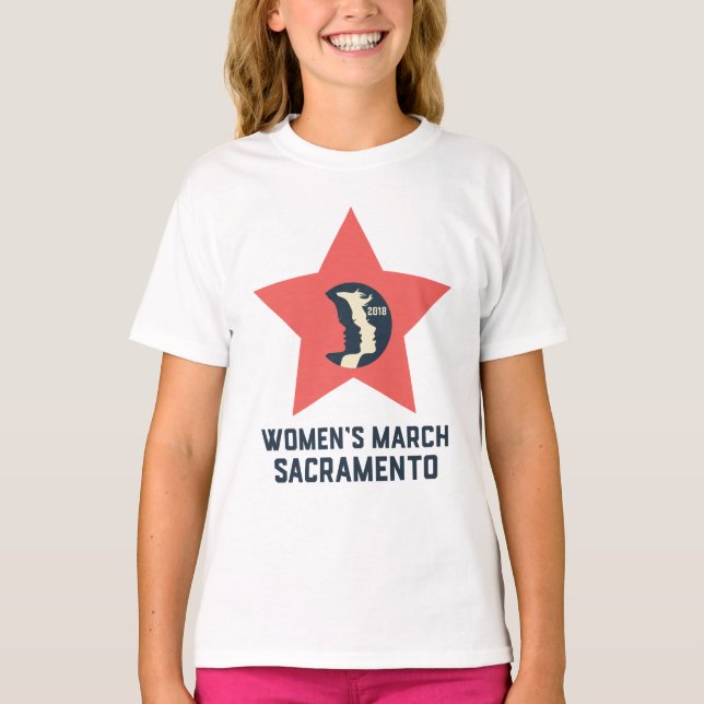 Women's March Sacramento Youth Ruffled T-Shirt (Front)