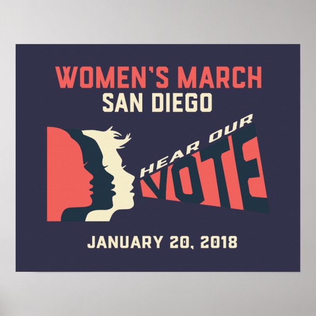 Women's March San Diego Official March Poster (Front)