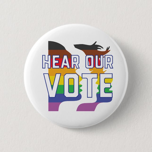 Women's March SF - Pride - Hear Our Vote 6 Cm Round Badge (Front)