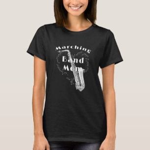 Womens Marching Band Mum Saxophone Player Silver S T-Shirt