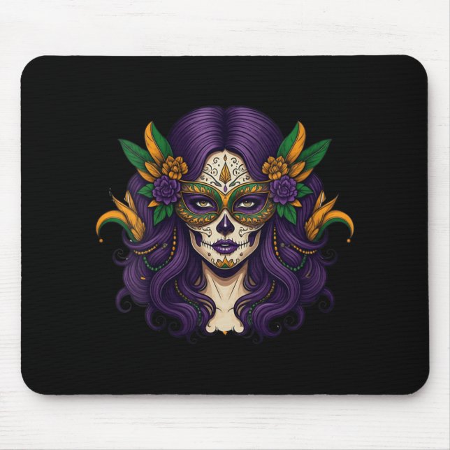 Womens Mardi Gras Costume Women Sugar Skull Carniv Mouse Pad (Front)