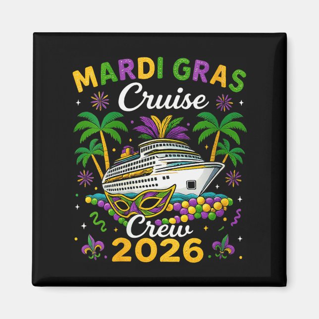 Womens Mardi Gras Cruise Crew 2026 Trip New Orlean Magnet (Front)