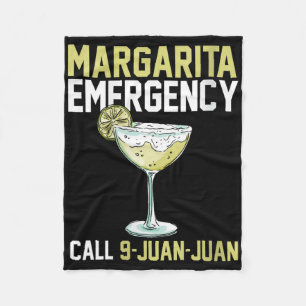 Womens Margarita Emergency Call 9 Juan Juan Funny Fleece Blanket