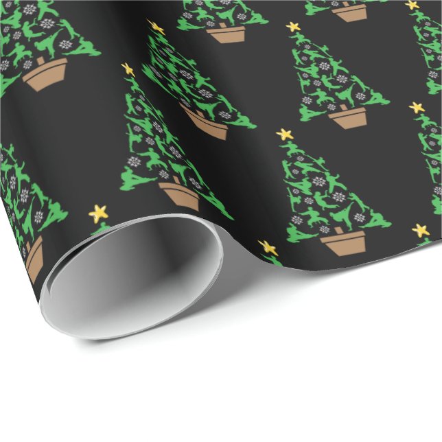Women's Martial Arts - Girls Karate Christmas Tree Wrapping Paper (Roll Corner)