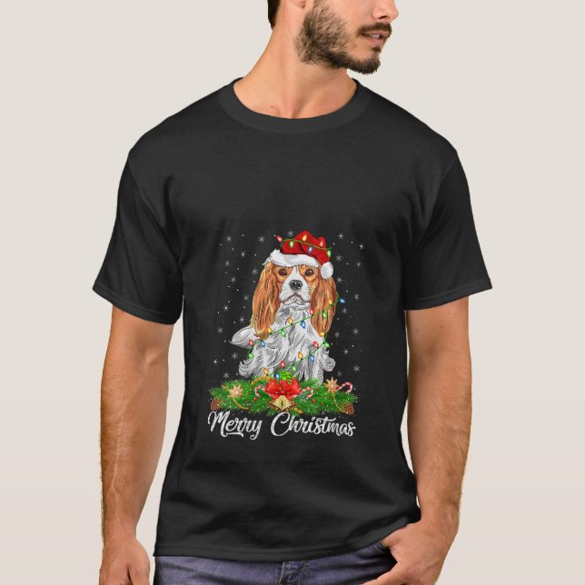 Womens Matching Santa Hat Cavalier King Charles Sp T-Shirt (Front)