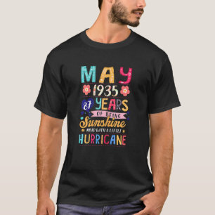 Womens May 1935 87 Years Of Being Awesome Floral B T-Shirt