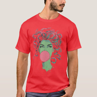 Womens Medusa Bubblegum Mythological Snake Hair Go T-Shirt