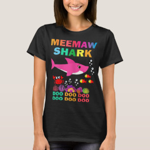 Womens Meemaw Shark Shirt Matching Family Mother's