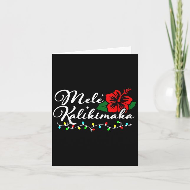 Womens Mele Kalikimaka Hibiscus Flower Hawaii Chri Card (Front)