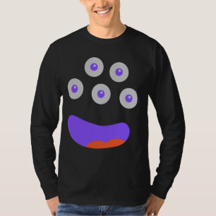 Women's Men's Cute Monster Face Halloween Costume T-Shirt
