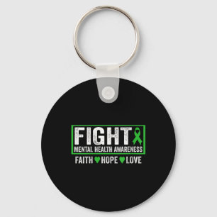 Womens Mental Health Awareness Shirt - Fight Menta Key Ring