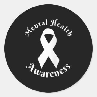 Womens Mental Health Month Wear Green Mental Classic Round Sticker