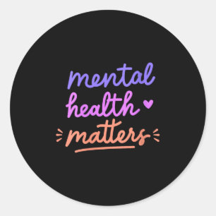 Womens Mental Health S V-neck Classic Round Sticker