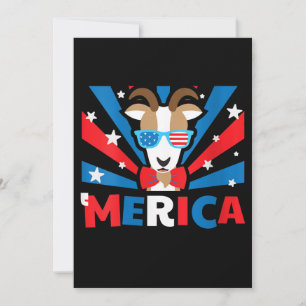 Womens Merica Goat Invitation