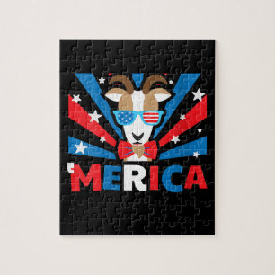 Womens Merica Goat Jigsaw Puzzle