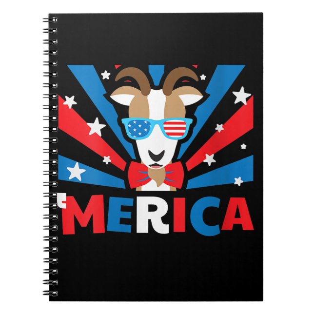 Womens Merica Goat Notebook (Front)