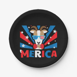 Womens Merica Goat Paper Plate