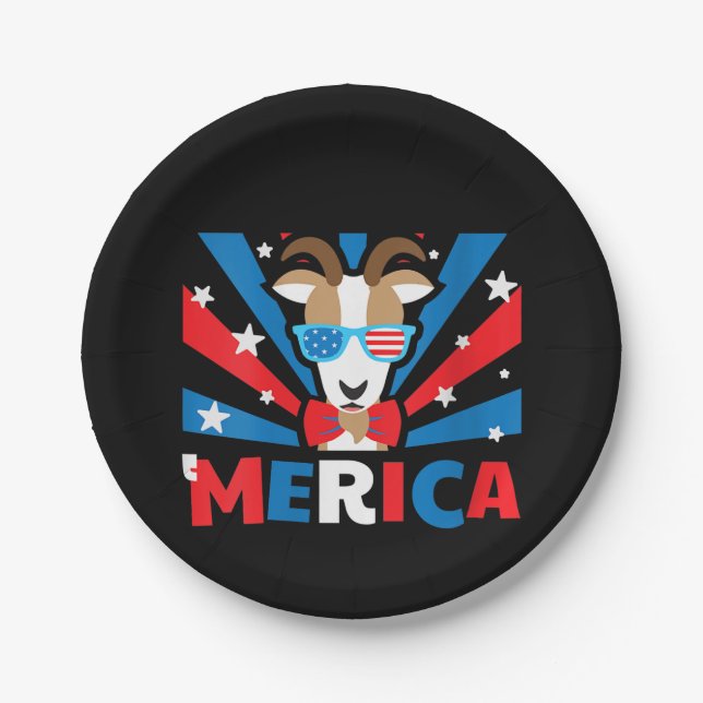 Womens Merica Goat Paper Plate (Front)