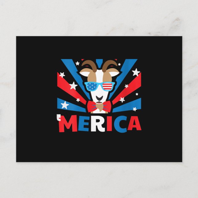 Womens Merica Goat Postcard (Front)