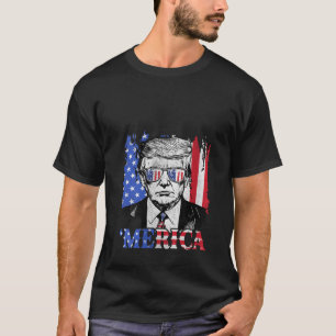 Womens Merica Trump Happy 4th Of July Trump Patrio T-Shirt